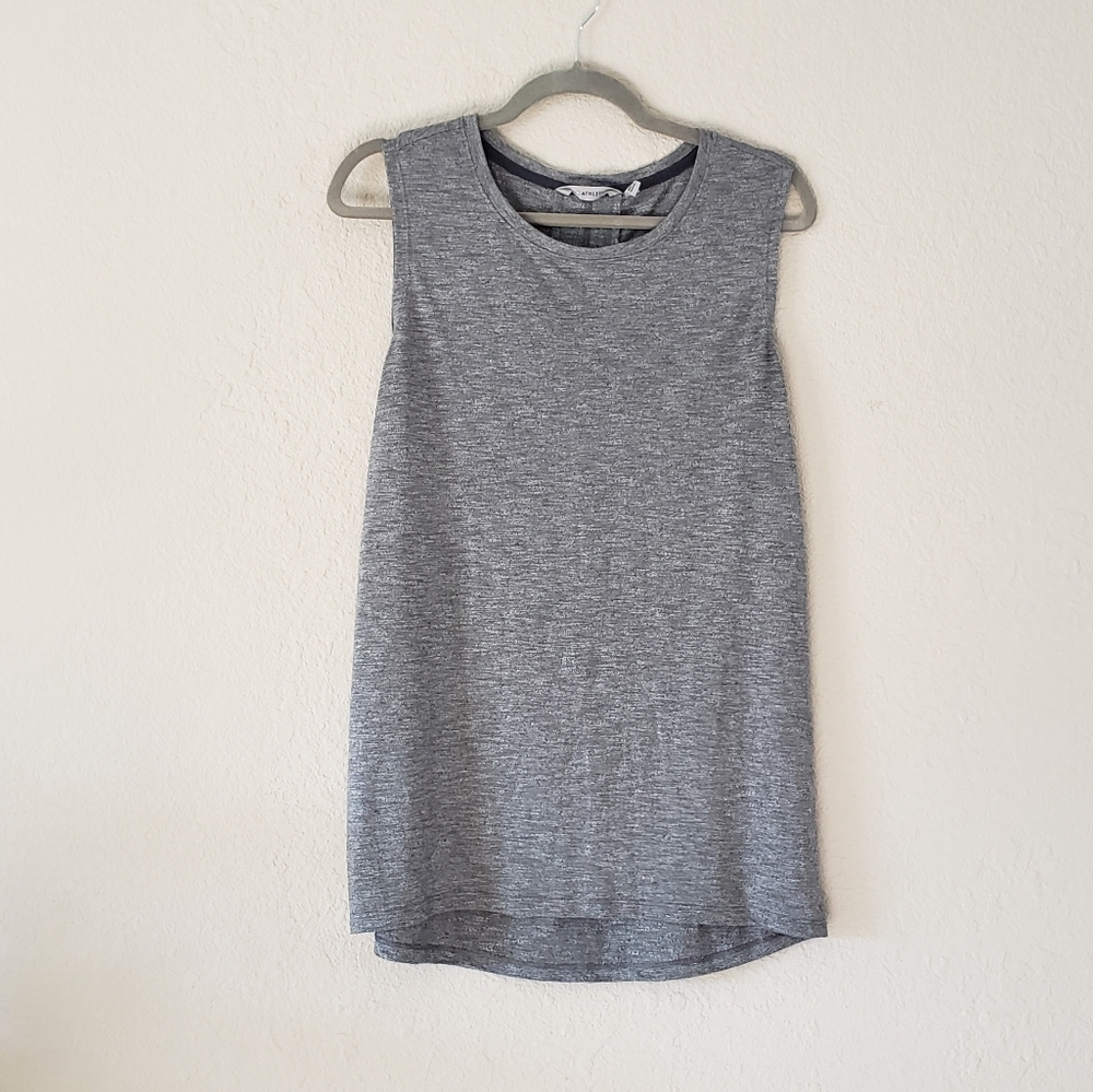 Athleta Essence Sleeveless Tank High Low Top Grey Size Medium